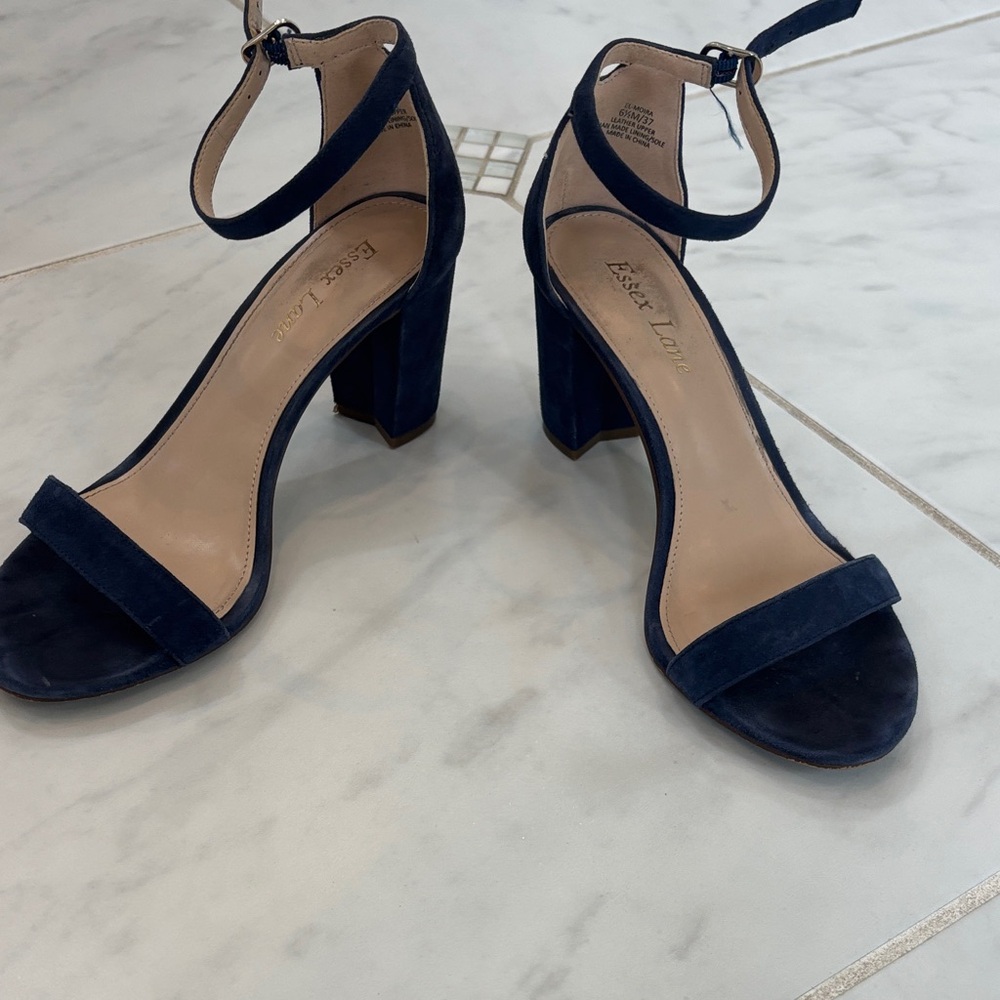 Easy Street Women's Navy Ankle Strap Heels